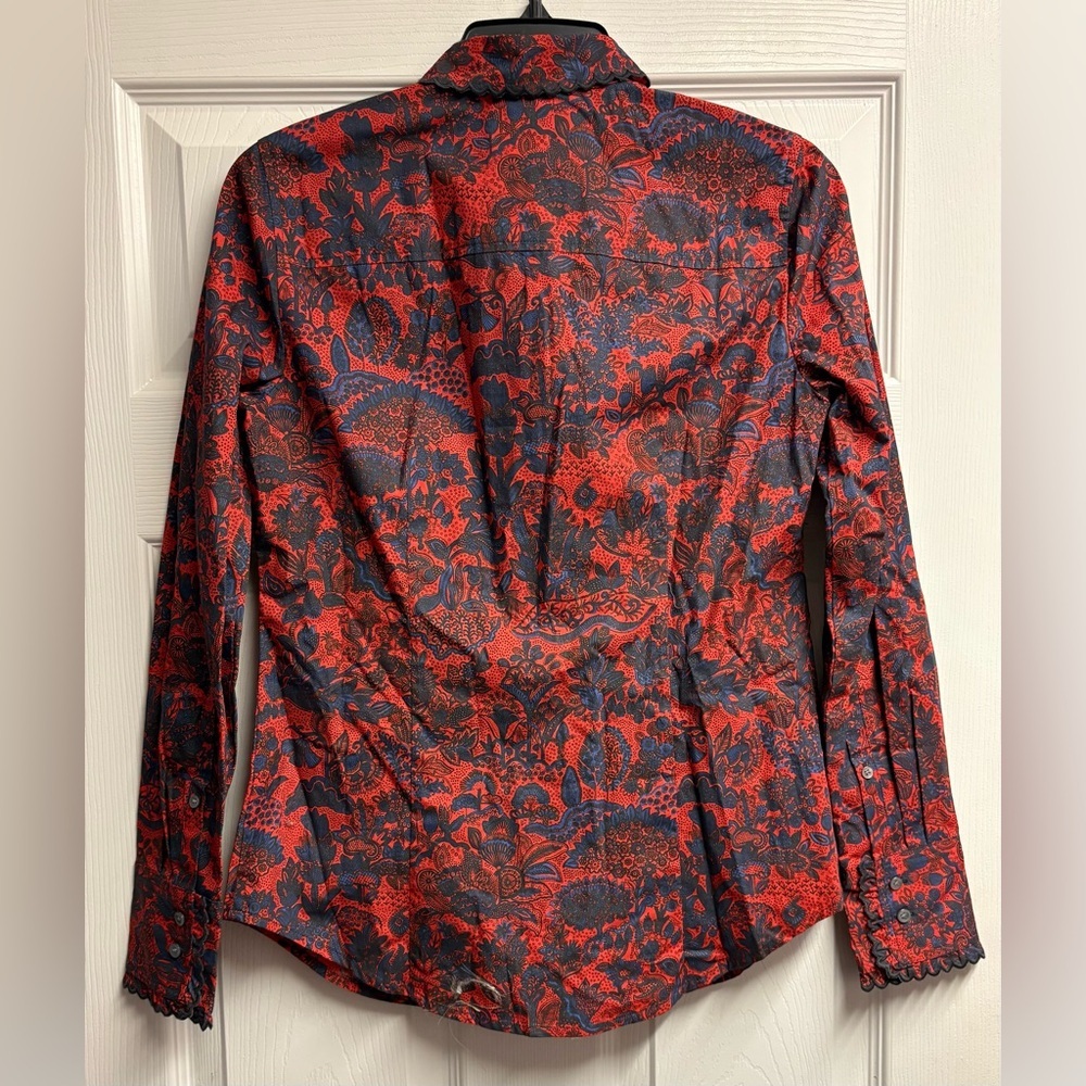 NWT J.Crew Scallop Ruffle Perfect Shirt Slim Fit Size 2 - Picture 5 of 5